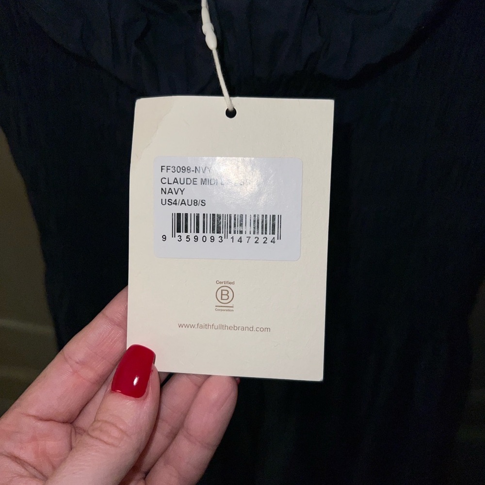 Faithfull the Brand Dark Blue Maxi Dress - Picture 3 of 5
